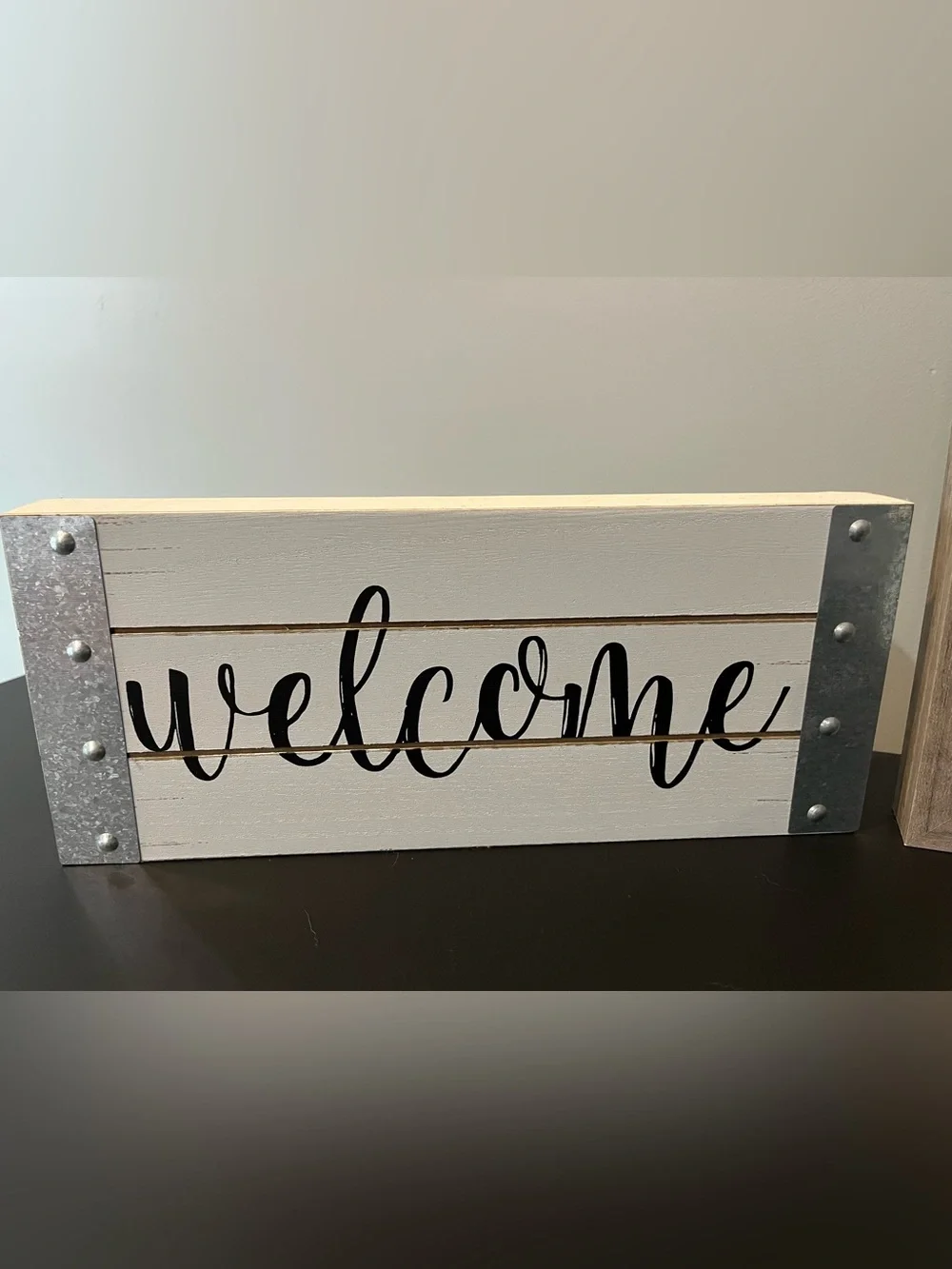Assorted Home Decor. Welcome Sign, Candle Holder, Decorative Sign.